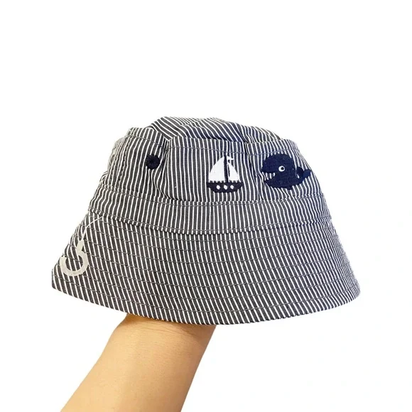 NWT Nautical Sailor Themed Bucket Hat Infant Boys Size 6-12 months - Picture 8 of 8